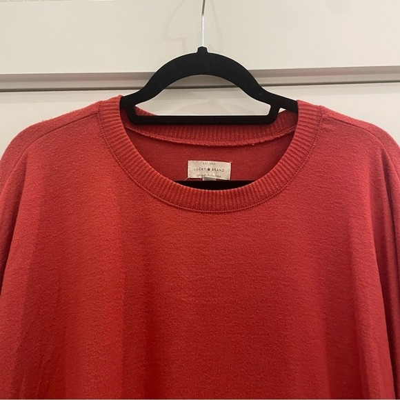 Lucky Brand Red Crew‎ Neck Long Sleeve Pullover Sweatshirt XL TG - Picture 2 of 11